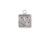 Sterling Silver Square Charm with Spiral Heart (Each) Sterling Silver Square Charm with Spiral Heart (Each)