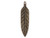 TierraCast 3" Feather Pendant - Antiqued Brass Plated (Each) TierraCast 3" Feather Pendant - Antiqued Brass Plated (Each)