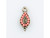 Embellished Cantaloupe Beaded Teardrop Charm - Antiqued Gold Plated (Each) Embellished Cantaloupe Beaded Teardrop Charm - Antiqued Gold Plated (Each)