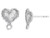 Sterling Silver Heart Post Earring with Loop (1 Pair) Sterling Silver Heart Post Earring with Loop (1 Pair)