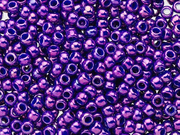 TOHO Glass Seed Bead, Size 8, 3mm, Higher-Metallic Grape (Tube)