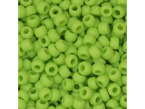 TOHO Glass Seed Bead, Size 8, 3mm, Opaque-Frosted Sour Apple (Tube)