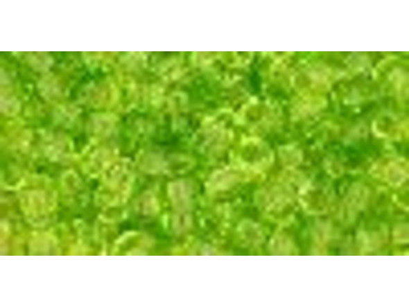 TOHO Glass Seed Bead, Size 8, 3mm, Transparent Lime Green (Tube)