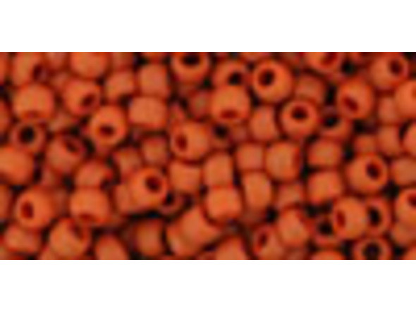 TOHO Glass Seed Bead, Size 8, 3mm, Opaque-Frosted Terra Cotta (Tube)
