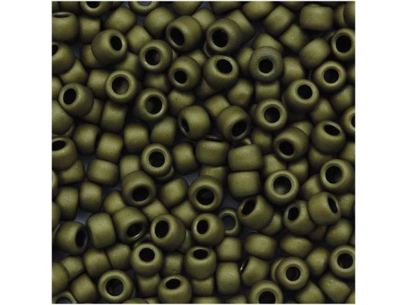 TOHO Glass Seed Bead, Size 8, 3mm, Matte-Color Dk Olive (Tube)