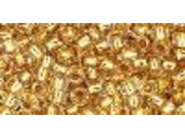 TOHO Glass Seed Bead, Size 8, 3mm, 24K Gold-Lined Crystal (Tube)