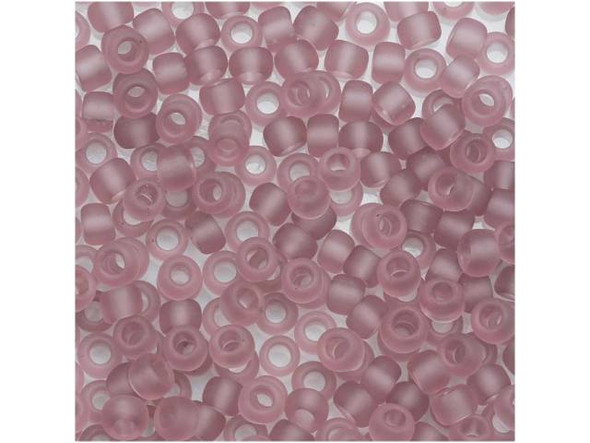 TOHO Glass Seed Bead, Size 8, 3mm, Transparent-Frosted Lt Amethyst (Tube)