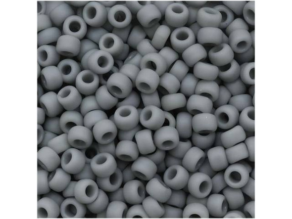 TOHO Glass Seed Bead, Size 8, 3mm, Opaque-Frosted Gray (Tube)