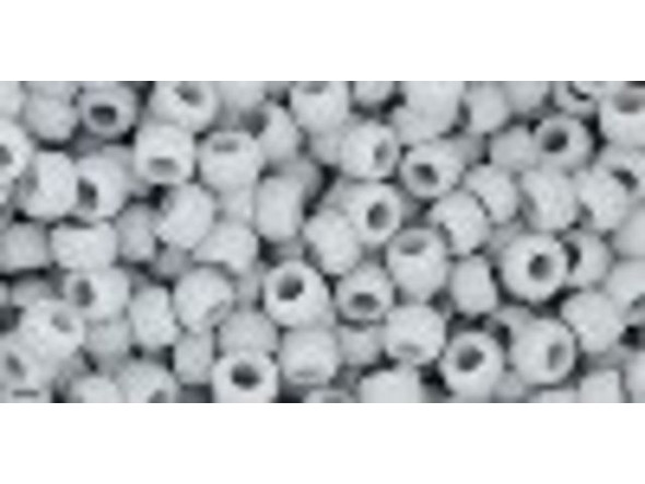 TOHO Glass Seed Bead, Size 8, 3mm, Opaque-Frosted Gray (Tube)