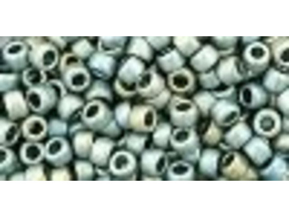 TOHO Glass Seed Bead, Size 8, 3mm, Higher-Metallic Frosted Blue Haze (Tube)