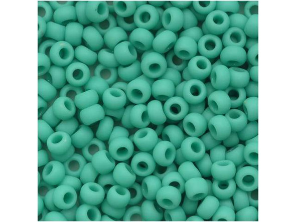 TOHO Glass Seed Bead, Size 8, 3mm, Opaque-Frosted Turquoise (Tube)