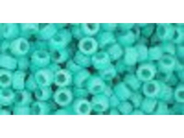 TOHO Glass Seed Bead, Size 8, 3mm, Opaque-Frosted Turquoise (Tube)