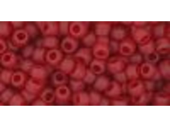 TOHO Glass Seed Bead, Size 8, 3mm, Transparent-Frosted Siam Ruby (Tube)