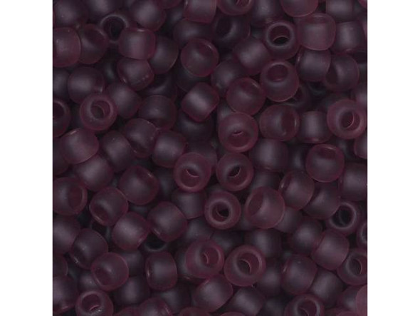 TOHO Glass Seed Bead, Size 8, 3mm, Transparent-Frosted Med Amethyst (Tube)