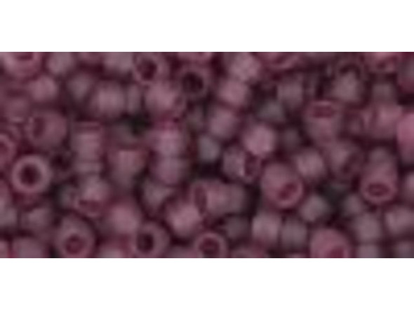 TOHO Glass Seed Bead, Size 8, 3mm, Transparent-Frosted Med Amethyst (Tube)