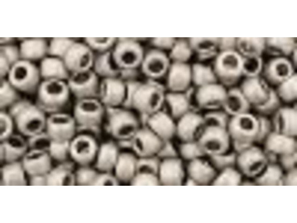 TOHO Glass Seed Bead, Size 8, 3mm, Metallic Frosted Antique Silver (Tube)
