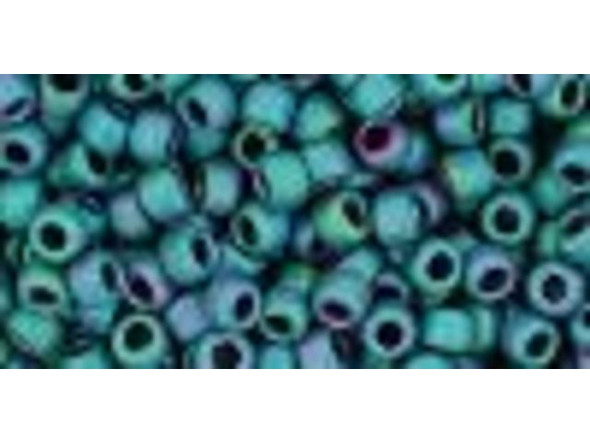 TOHO Glass Seed Bead, Size 8, 3mm, Matte-Color Iris - Teal (Tube)