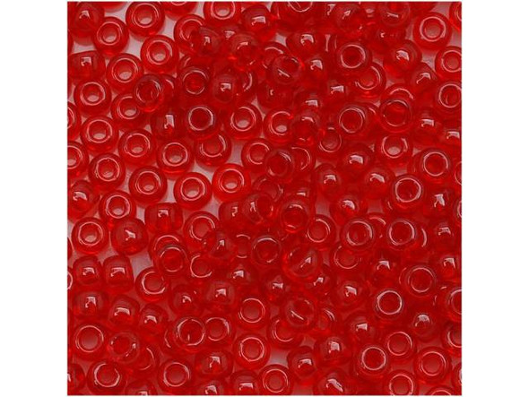 TOHO Glass Seed Bead, Size 8, 3mm, Transparent Ruby (Tube)