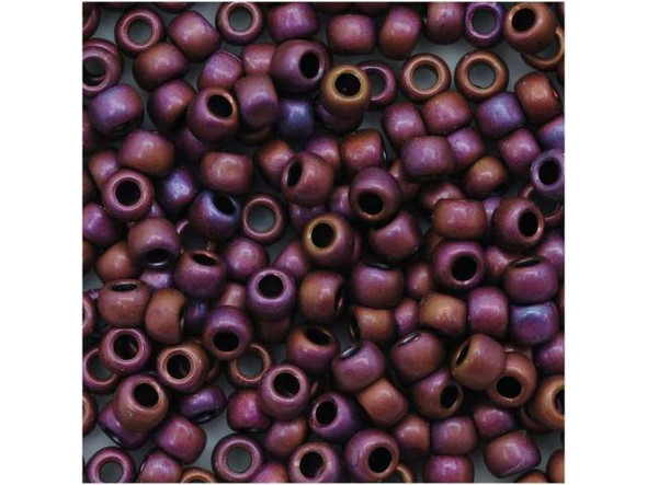 TOHO Glass Seed Bead, Size 8, 3mm, Matte-Color Mauve Mocha (Tube)