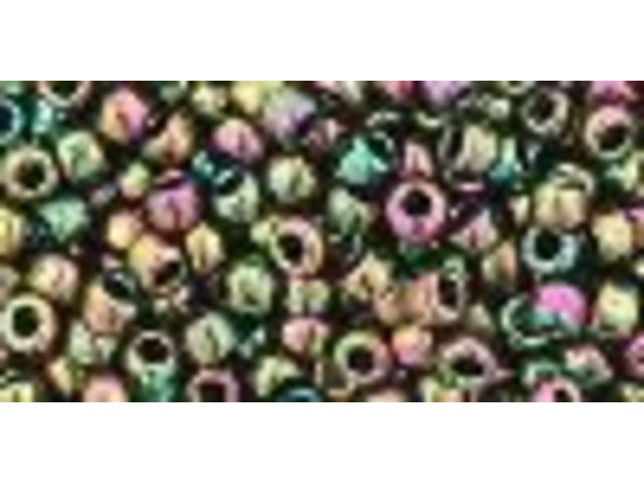 TOHO Glass Seed Bead, Size 8, 3mm, Higher-Metallic Iris - Olivine (Tube)