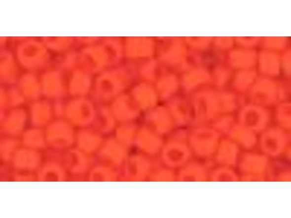 TOHO Glass Seed Bead, Size 8, 3mm, Opaque-Frosted Pumpkin (Tube)