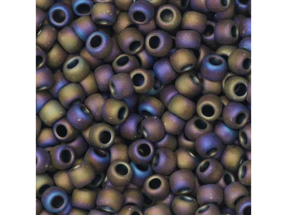 TOHO Glass Seed Bead, Size 8, 3mm, Matte-Color Iris - Purple (Tube)