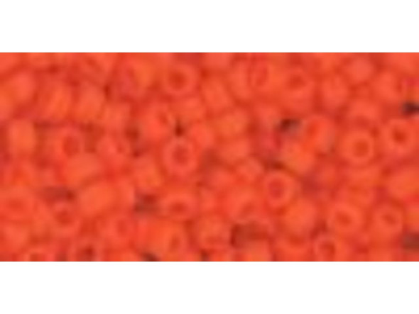 TOHO Glass Seed Bead, Size 8, 3mm, Opaque-Frosted Sunset Orange (Tube)