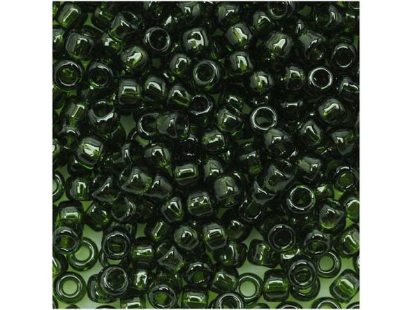 TOHO Glass Seed Bead, Size 8, 3mm, Transparent Olivine (Tube)