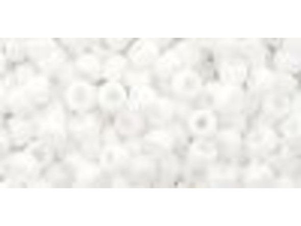 TOHO Glass Seed Bead, Size 8, 3mm, Matte-Color Opaque-Rainbow White (Tube)