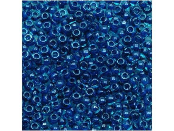 TOHO Glass Seed Bead, Size 8, 3mm, Inside-Color Aqua/Capri-Lined (Tube)