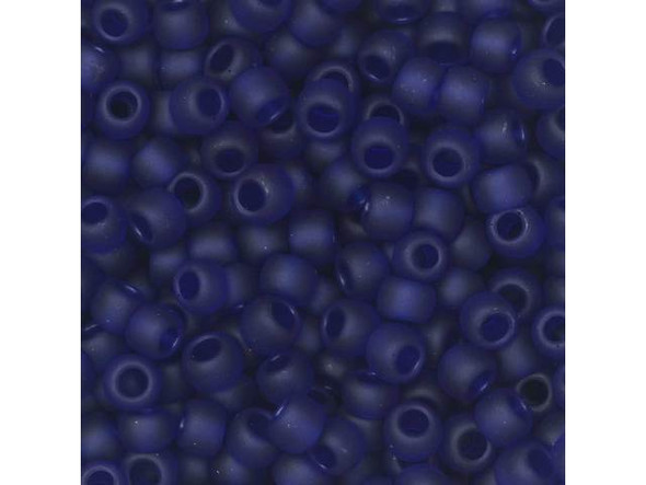 TOHO Glass Seed Bead, Size 8, 3mm, Transparent-Frosted Cobalt (Tube)