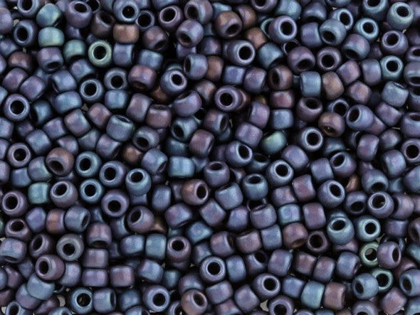 TOHO Glass Seed Bead, Size 8, 3mm, Frosted Metallic Nebula (Tube)