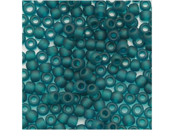 TOHO Glass Seed Bead, Size 8, 3mm, Transparent-Frosted Teal (Tube)