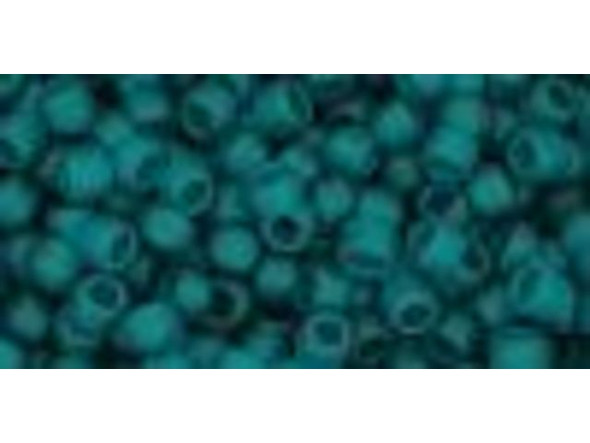 TOHO Glass Seed Bead, Size 8, 3mm, Transparent-Frosted Teal (Tube)