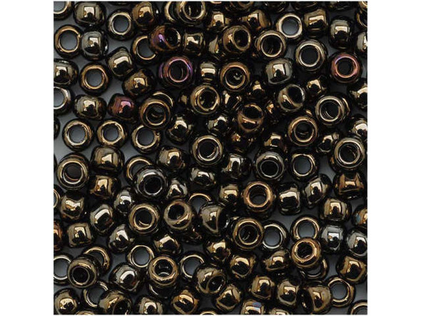 TOHO Glass Seed Bead, Size 8, 3mm, Metallic Iris - Brown (Tube)