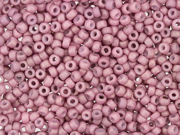 TOHO Glass Seed Bead, Size 8, 3mm, Opaque-Pastel-Frosted Lt Lilac (Tube)