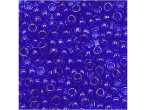 TOHO Glass Seed Bead, Size 8, 3mm, Transparent Cobalt (Tube)