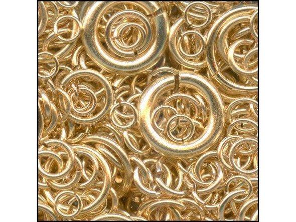 Yellow Plated Jump Ring, Round, Assorted Sizes (ounce)