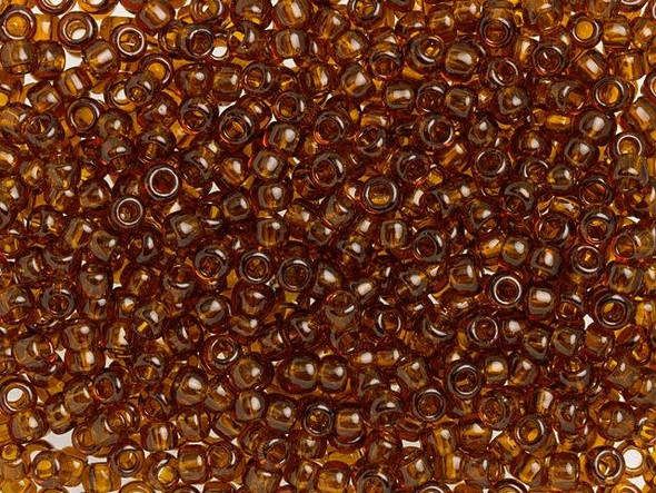 TOHO Glass Seed Bead, Size 8, 3mm, Transparent Smoky Topaz (Tube)
