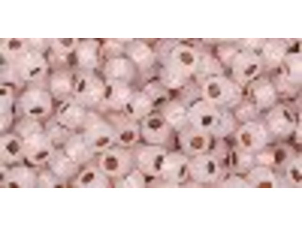 TOHO Glass Seed Bead, Size 8, 3mm, Copper-Lined Alabaster (Tube)