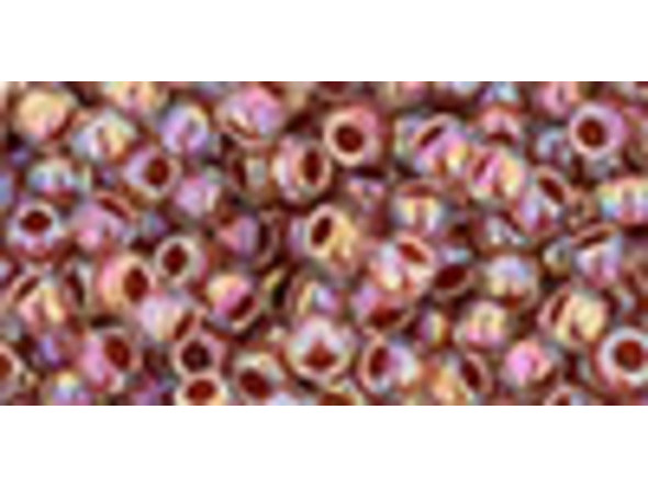 TOHO Glass Seed Bead, Size 8, 3mm, Inside-Color Rainbow Crystal/Sandstone-Lined (Tube)