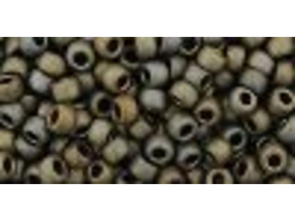 TOHO Glass Seed Bead, Size 8, 3mm, Frosted Metallic Iris - Brown (Tube)