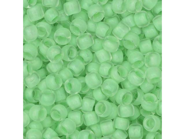 TOHO Glass Seed Bead, Size 8, 3mm, Inside-Color Crystal/Neon Sea Foam-Lined (Tube)