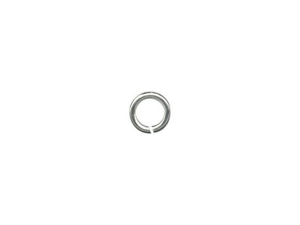 White Plated Jump Ring, Round, Heavy, 4.5mm (ounce)