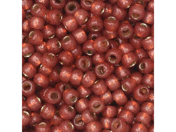TOHO Glass Seed Bead, Size 8, 3mm, PermaFinish - Silver-Lined Milky Pomegranate (Tube)