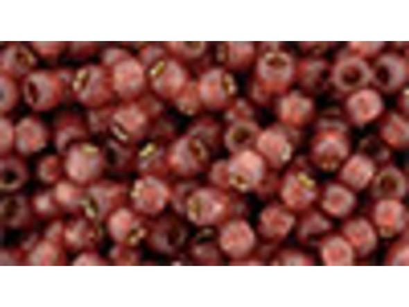 TOHO Glass Seed Bead, Size 8, 3mm, PermaFinish - Silver-Lined Milky Pomegranate (Tube)