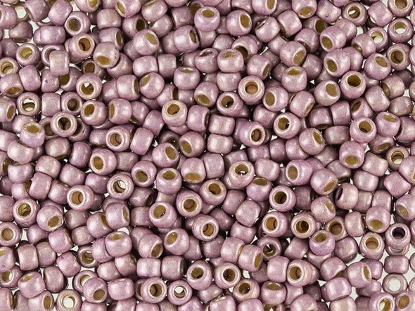 TOHO Glass Seed Bead, Size 8, 3mm, PermaFinish - Matte Galvanized Lilac (Tube)