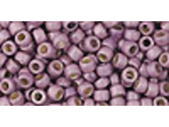 TOHO Glass Seed Bead, Size 8, 3mm, PermaFinish - Matte Galvanized Lilac (Tube)