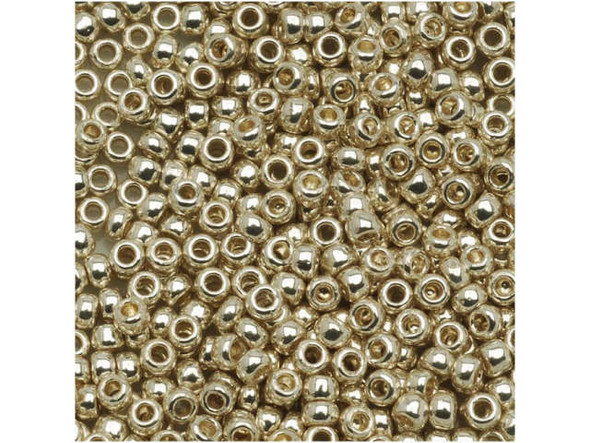 TOHO Glass Seed Bead, Size 8, 3mm, PermaFinish - Galvanized Aluminum (Tube)
