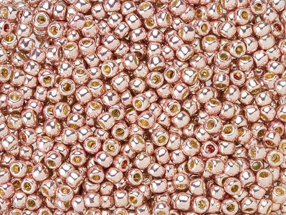 TOHO Glass Seed Bead, Size 8, 3mm, PermaFinish - Galvanized Sweet Blush (Tube)